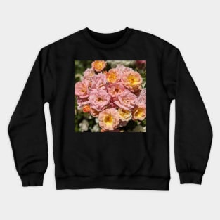 Puff of Pink and Yellow Flowers Photographic Image Crewneck Sweatshirt